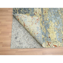 Load image into Gallery viewer, 8&#39;x10&#39;3&quot; Laurel Green, Persian Knot, Abstract With Galaxy Design, 100% Wool, Hand Knotted, Densely Woven, Oriental Rug FWR498786