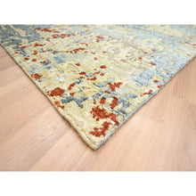 Load image into Gallery viewer, 8&#39;x10&#39;3&quot; Laurel Green, Persian Knot, Abstract With Galaxy Design, 100% Wool, Hand Knotted, Densely Woven, Oriental Rug FWR498786