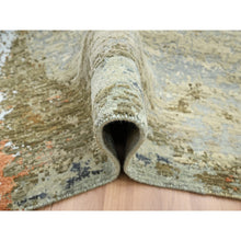 Load image into Gallery viewer, 8&#39;1&quot;x10&#39;5&quot; Laurel Green with Aegean Blue, Persian Knot, Abstract with Galaxy Design, Densely Woven, Pure Wool, Hand Knotted, Oriental Rug FWR498792