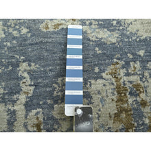 Load image into Gallery viewer, 8&#39;1&quot;x10&#39;5&quot; Laurel Green with Aegean Blue, Persian Knot, Abstract with Galaxy Design, Densely Woven, Pure Wool, Hand Knotted, Oriental Rug FWR498792