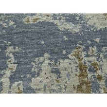 Load image into Gallery viewer, 8&#39;1&quot;x10&#39;5&quot; Laurel Green with Aegean Blue, Persian Knot, Abstract with Galaxy Design, Densely Woven, Pure Wool, Hand Knotted, Oriental Rug FWR498792