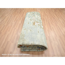 Load image into Gallery viewer, 8&#39;1&quot;x10&#39;5&quot; Laurel Green with Aegean Blue, Persian Knot, Abstract with Galaxy Design, Densely Woven, Pure Wool, Hand Knotted, Oriental Rug FWR498792