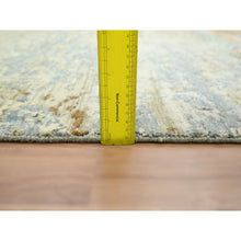 Load image into Gallery viewer, 8&#39;1&quot;x10&#39;5&quot; Laurel Green with Aegean Blue, Persian Knot, Abstract with Galaxy Design, Densely Woven, Pure Wool, Hand Knotted, Oriental Rug FWR498792