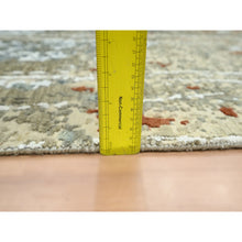 Load image into Gallery viewer, 7&#39;10&quot;x10&#39;2&quot; Beige With Green, Pure Wool, Abstract With Galaxy Design, Persian Knot, Hand Knotted, Densely Woven, Oriental Rug FWR498804