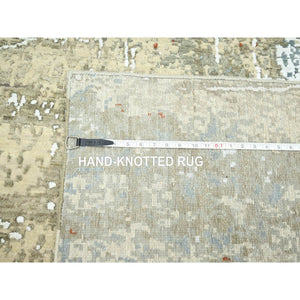 7'10"X10'2" Burnt Orange, Natural Wool, Afghan Angora Oushak with Cypress and Willow Tree Design, Hand Knotted, Oriental Rug FWR423450