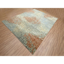 Load image into Gallery viewer, 8&#39;x10&#39;6&quot; Rust Red With Gray, Persian Knot, Abstract With Galaxy Design, Pure Wool, Hand Knotted, Densely Woven, Oriental Rug FWR498816