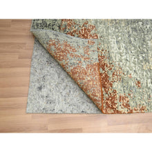 Load image into Gallery viewer, 8&#39;x10&#39;6&quot; Rust Red With Gray, Persian Knot, Abstract With Galaxy Design, Pure Wool, Hand Knotted, Densely Woven, Oriental Rug FWR498816