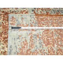 Load image into Gallery viewer, 8&#39;x10&#39;6&quot; Rust Red With Gray, Persian Knot, Abstract With Galaxy Design, Pure Wool, Hand Knotted, Densely Woven, Oriental Rug FWR498816