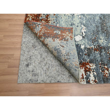 Load image into Gallery viewer, 8&#39;x10&#39; Rust Red With Gray, Abstract With Galaxy Design, Persian Knot, Pure Wool, Hand Knotted, Densely Woven, Oriental Rug FWR498828