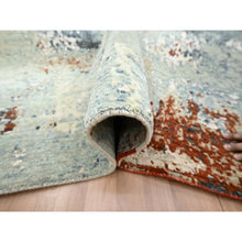 Load image into Gallery viewer, 8&#39;x10&#39; Rust Red With Gray, Abstract With Galaxy Design, Persian Knot, Pure Wool, Hand Knotted, Densely Woven, Oriental Rug FWR498828