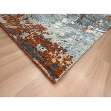 Load image into Gallery viewer, 8&#39;x10&#39; Rust Red With Gray, Abstract With Galaxy Design, Persian Knot, Pure Wool, Hand Knotted, Densely Woven, Oriental Rug FWR498828