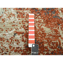 Load image into Gallery viewer, 8&#39;x10&#39; Rust Red With Gray, Abstract With Galaxy Design, Persian Knot, Pure Wool, Hand Knotted, Densely Woven, Oriental Rug FWR498828
