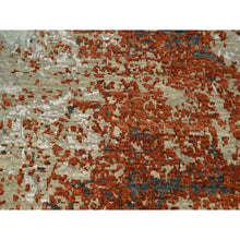 Load image into Gallery viewer, 8&#39;x10&#39; Rust Red With Gray, Abstract With Galaxy Design, Persian Knot, Pure Wool, Hand Knotted, Densely Woven, Oriental Rug FWR498828