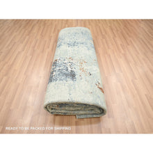 Load image into Gallery viewer, 8&#39;x10&#39; Rust Red With Gray, Abstract With Galaxy Design, Persian Knot, Pure Wool, Hand Knotted, Densely Woven, Oriental Rug FWR498828