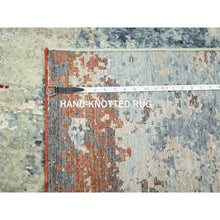 Load image into Gallery viewer, 8&#39;x10&#39; Rust Red With Gray, Abstract With Galaxy Design, Persian Knot, Pure Wool, Hand Knotted, Densely Woven, Oriental Rug FWR498828