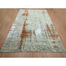 Load image into Gallery viewer, 8&#39;1&quot;x10&#39;3&quot; Rust Red With Beige, Abstract With Galaxy Design, Persian Knot, 100% Wool, Hand Knotted, Densely Woven, Oriental Rug FWR498834