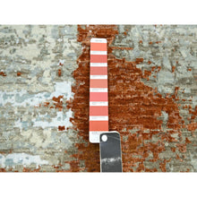 Load image into Gallery viewer, 8&#39;1&quot;x10&#39;3&quot; Rust Red With Beige, Abstract With Galaxy Design, Persian Knot, 100% Wool, Hand Knotted, Densely Woven, Oriental Rug FWR498834