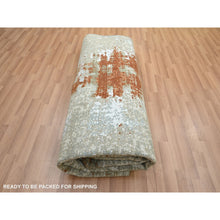 Load image into Gallery viewer, 8&#39;1&quot;x10&#39;3&quot; Rust Red With Beige, Abstract With Galaxy Design, Persian Knot, 100% Wool, Hand Knotted, Densely Woven, Oriental Rug FWR498834