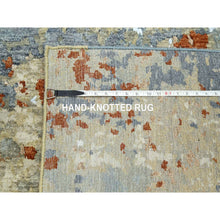Load image into Gallery viewer, 9&#39;x12&#39;8&quot; Stone Blue With Beige, Persian Knot, Densely Woven, Abstract With Galaxy Design, 100% Wool, Hand Knotted, Oriental Rug FWR498846