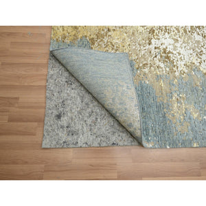 9'x11'10" Shades Of Brown With Gray, Persian Knot, Abstract With Galaxy Design, 100% Wool, Hand Knotted, Densely Woven, Oriental Rug FWR498864