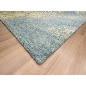 9'x11'10" Shades Of Brown With Gray, Persian Knot, Abstract With Galaxy Design, 100% Wool, Hand Knotted, Densely Woven, Oriental Rug FWR498864