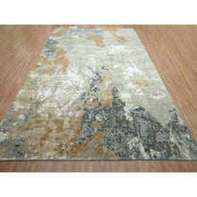 Load image into Gallery viewer, 9&#39;x12&#39;1&quot; Shades Of Brown, Densely Woven, Abstract With Galaxy Design, Persian Knot, Pure Wool, Hand Knotted, Oriental Rug FWR498870