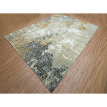 Load image into Gallery viewer, 9&#39;x12&#39;1&quot; Shades Of Brown, Densely Woven, Abstract With Galaxy Design, Persian Knot, Pure Wool, Hand Knotted, Oriental Rug FWR498870