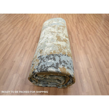 Load image into Gallery viewer, 9&#39;x12&#39;1&quot; Shades Of Brown, Densely Woven, Abstract With Galaxy Design, Persian Knot, Pure Wool, Hand Knotted, Oriental Rug FWR498870