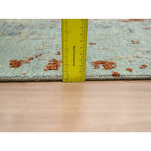 Load image into Gallery viewer, 9&#39;x12&#39;3&quot; Pistachio Green With Beige, Persian Knot, Abstract With Galaxy Design, Pure Wool, Hand Knotted, Densely Woven, Oriental Rug FWR498888