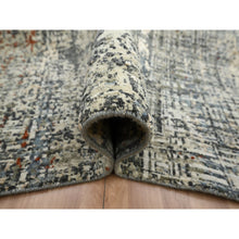 Load image into Gallery viewer, 9&#39;x12&#39;3&quot; Beige With Rust Red, Persian Knot, Abstract With Galaxy Design, 100% Wool, Hand Knotted, Densely Woven, Oriental Rug FWR498900