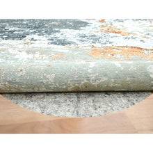 Load image into Gallery viewer, 9&#39;9&quot;x9&#39;9&quot; Shades of Gray, Persian Knot, Abstract with Galaxy Design, Pure Wool, Hand Knotted, Densely Woven, Round, Oriental Rug FWR498918