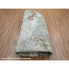 Load image into Gallery viewer, 9&#39;9&quot;x9&#39;9&quot; Shades of Gray, Persian Knot, Abstract with Galaxy Design, Pure Wool, Hand Knotted, Densely Woven, Round, Oriental Rug FWR498918