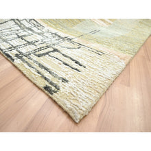 Load image into Gallery viewer, 10&#39;x14&#39; Granite Gray With Brown, Hand Knotted, Persian Knot, Abstract Geometric Pattern, 100% Wool, Densely Woven, Oriental Rug FWR498954