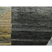 Load image into Gallery viewer, 10&#39;x14&#39; Granite Gray With Brown, Hand Knotted, Persian Knot, Abstract Geometric Pattern, 100% Wool, Densely Woven, Oriental Rug FWR498954