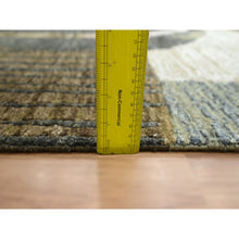 Load image into Gallery viewer, 10&#39;x14&#39; Granite Gray With Brown, Hand Knotted, Persian Knot, Abstract Geometric Pattern, 100% Wool, Densely Woven, Oriental Rug FWR498954