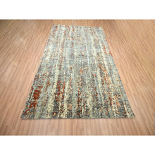 Load image into Gallery viewer, 6&#39;x8&#39;6&quot; Shades Of Gray With Rust, Abstract With Galaxy Design, Persian Knot, Pure Wool, Hand Knotted, Densely Woven, Oriental Rug FWR498972