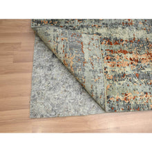 Load image into Gallery viewer, 6&#39;x8&#39;6&quot; Shades Of Gray With Rust, Abstract With Galaxy Design, Persian Knot, Pure Wool, Hand Knotted, Densely Woven, Oriental Rug FWR498972