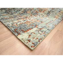Load image into Gallery viewer, 6&#39;x8&#39;6&quot; Shades Of Gray With Rust, Abstract With Galaxy Design, Persian Knot, Pure Wool, Hand Knotted, Densely Woven, Oriental Rug FWR498972