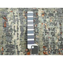 Load image into Gallery viewer, 6&#39;x8&#39;6&quot; Shades Of Gray With Rust, Abstract With Galaxy Design, Persian Knot, Pure Wool, Hand Knotted, Densely Woven, Oriental Rug FWR498972