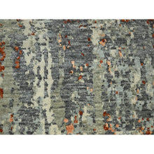 Load image into Gallery viewer, 6&#39;x8&#39;6&quot; Shades Of Gray With Rust, Abstract With Galaxy Design, Persian Knot, Pure Wool, Hand Knotted, Densely Woven, Oriental Rug FWR498972