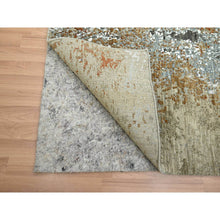 Load image into Gallery viewer, 6&#39;1&quot;x9&#39;1&quot; Misty Gray With Brown, Persian Knot, Abstract With Galaxy Design, 100% Wool, Hand Knotted, Densely Woven, Oriental Rug FWR498978