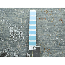 Load image into Gallery viewer, 6&#39;1&quot;x9&#39;1&quot; Misty Gray With Brown, Persian Knot, Abstract With Galaxy Design, 100% Wool, Hand Knotted, Densely Woven, Oriental Rug FWR498978