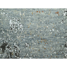 Load image into Gallery viewer, 6&#39;1&quot;x9&#39;1&quot; Misty Gray With Brown, Persian Knot, Abstract With Galaxy Design, 100% Wool, Hand Knotted, Densely Woven, Oriental Rug FWR498978
