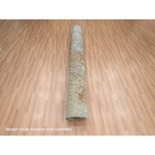 Load image into Gallery viewer, 6&#39;1&quot;x9&#39;1&quot; Misty Gray With Brown, Persian Knot, Abstract With Galaxy Design, 100% Wool, Hand Knotted, Densely Woven, Oriental Rug FWR498978