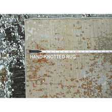 Load image into Gallery viewer, 6&#39;1&quot;x9&#39;1&quot; Misty Gray With Brown, Persian Knot, Abstract With Galaxy Design, 100% Wool, Hand Knotted, Densely Woven, Oriental Rug FWR498978