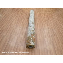 Load image into Gallery viewer, 6&#39;x9&#39;3&quot; Mineral Blue With Beige, Persian Knot, Abstract With Galaxy Design, Pure Wool, Hand Knotted, Densely Woven, Oriental Rug FWR498984