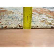Load image into Gallery viewer, 6&#39;x9&#39;3&quot; Mineral Blue With Beige, Persian Knot, Abstract With Galaxy Design, Pure Wool, Hand Knotted, Densely Woven, Oriental Rug FWR498984