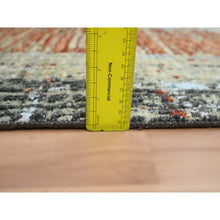 Load image into Gallery viewer, 2&#39;7&quot;x11&#39;10&quot; Beige with Rust Orange, Persian Knot, Abstract with Galaxy Design, 100% Wool, Hand Knotted, Densely Woven, Runner, Oriental Rug FWR499014