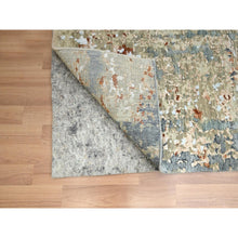 Load image into Gallery viewer, 2&#39;5&quot;x10&#39; Marengo Gray with Beige, Densely Woven, Abstract with Galaxy Design, Persian Knot, 100% Wool, Hand Knotted, Runner, Oriental Rug FWR499050
