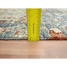 Load image into Gallery viewer, 2&#39;5&quot;x10&#39; Marengo Gray with Beige, Densely Woven, Abstract with Galaxy Design, Persian Knot, 100% Wool, Hand Knotted, Runner, Oriental Rug FWR499050